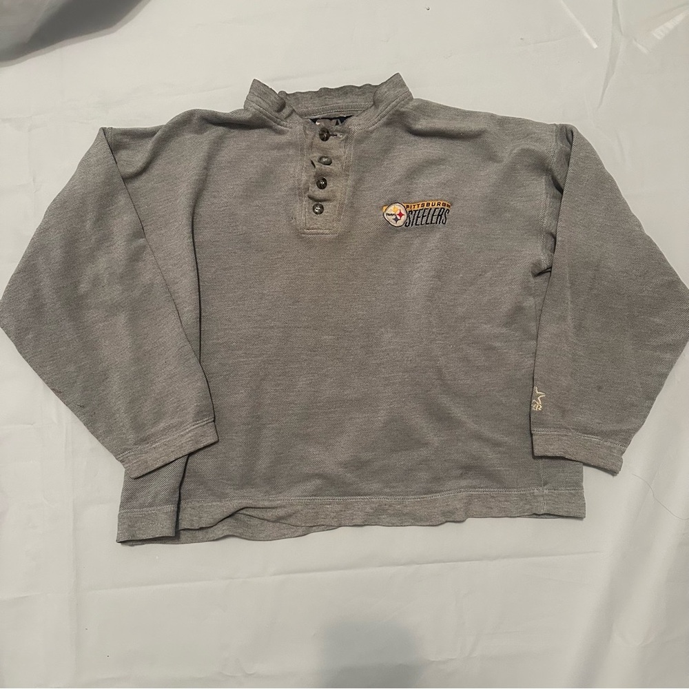 🏈🖤 Vintage Y2K Pittsburgh Steelers Starter Long Sleeve Quarter Button Up 🖤🏈